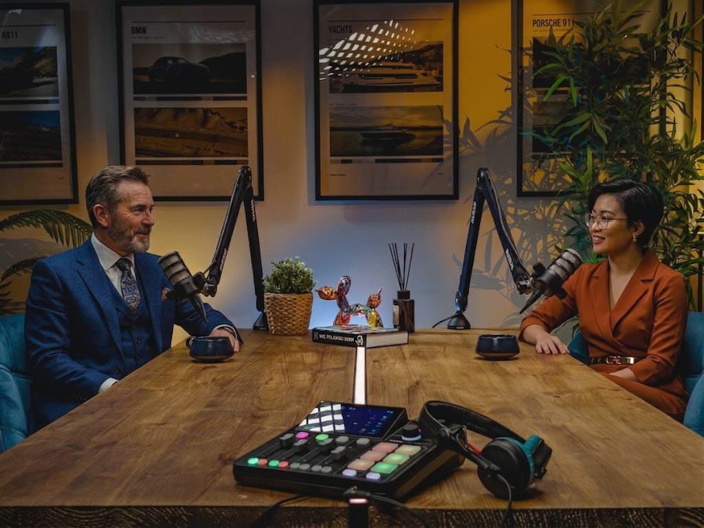 Main table setup at EasyTalk Studio